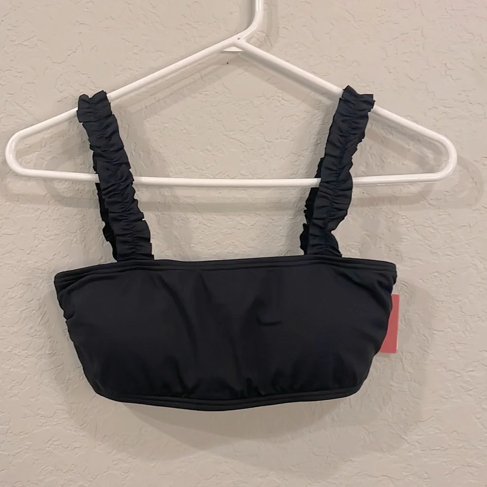 Kate Spade New York Cabana Ruffle Square-Neck Bikini Top NEW Size Small